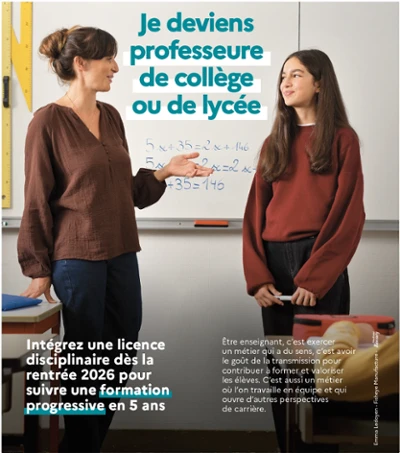 Je deviens professeure de collège ou de lycée - image de la plaquette du Ministère