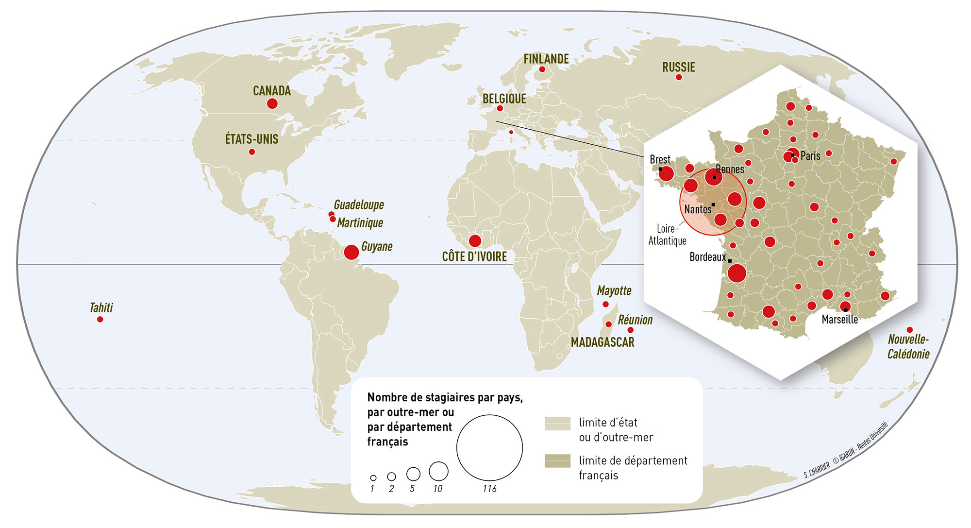 Cartographie des stages depuis 2016